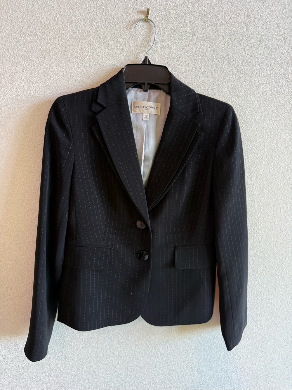 Jones New York Black Pinstripe Tailored Women's Blazer